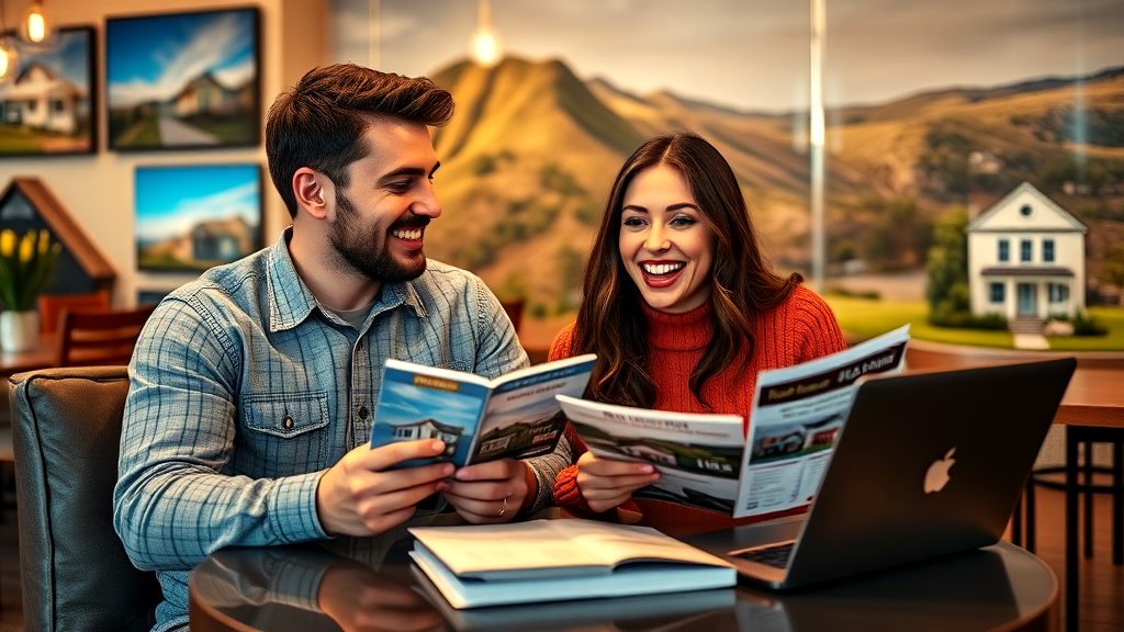 Happy Couple Exploring Home Buying Options